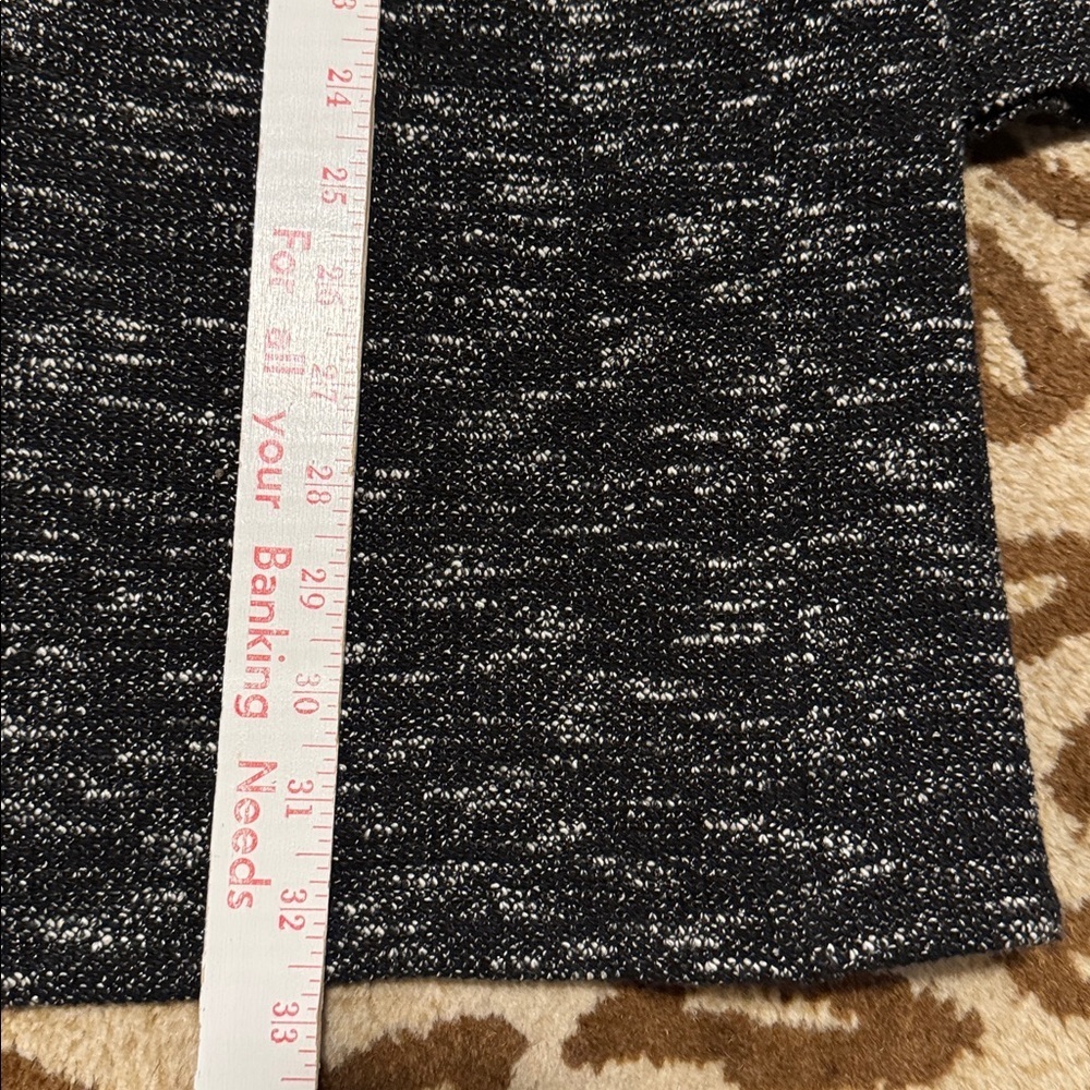 EILEEN FISHER Micro Tweed Open Front Cardigan Jacket Womens PL Marble Blk/white - Picture 7 of 9